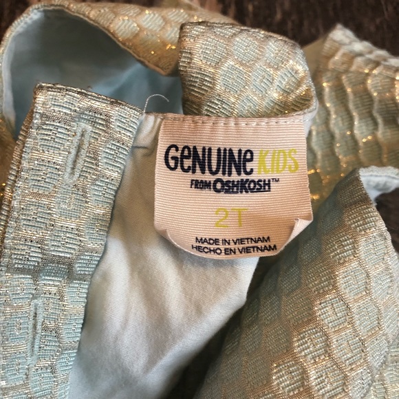 Light Turquoise Silver Sparkle Toddler Dress - Picture 4 of 4